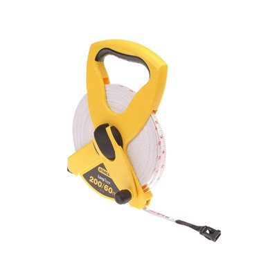 B&Q Stanley Hand Tools Open Reel Fibregl Tape Multi Colour (60M/200Ft) Yellow