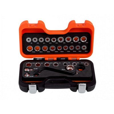 B&Q -  S Type Ratchet Ring Wrench & Adaptor Set29 Piece Multi Colour (One Size)