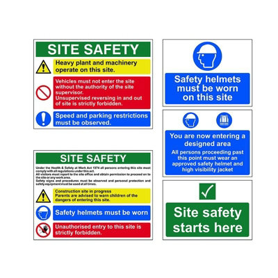 Scan Pvc Construction Site Pack (5 Signs) Multi Colour (One Size) from B&Q