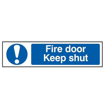  - Scan Fire Door Keep ShutPvc Sign 200 X 50mm Multi Colour (200 X 50mm)