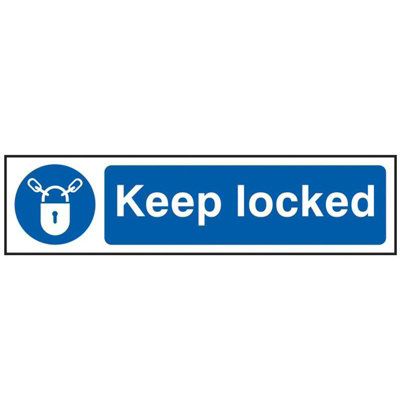  - Scan Keep LockedPvc Sign 200 X 50mm Multi Colour (200 X 50mm)