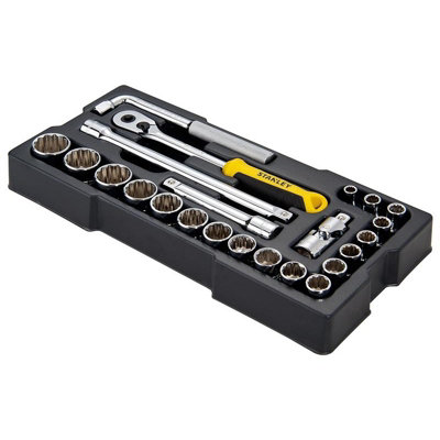 Stanley Hand Tools 1/2In Drive 12 Point Metric Socket Module 23 Piece Multi Colour (One Size) from B&Q
