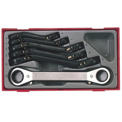 Teng Ttrors Metric Ratchet Ring Spanner Set6 Piece Multi Colour (One Size) from B&Q