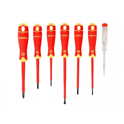 B&Q -  B220.027 Bahcofit Insulated Screwdriver Set7 Piece Multi Colour (One Size)