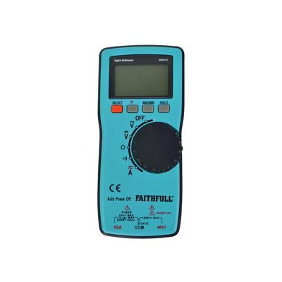 Faithfull Auto-Range Digital Multimeter Multi Colour (One Size) from B&Q