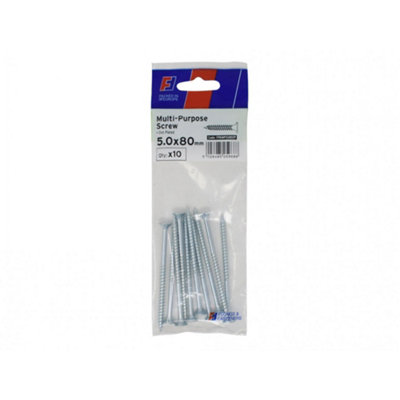 Forgefix Multi-Purpose Pozi Screw Csk St Zp Forgepack Multi Colour (5.0 X 80mm Forgepack 10) from B&Q