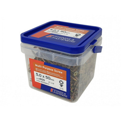 Forgefix Multi-Purpose ScrewsPoziCskZyp Multi Colour (5.0 X 50mmTub 600) from B&Q
