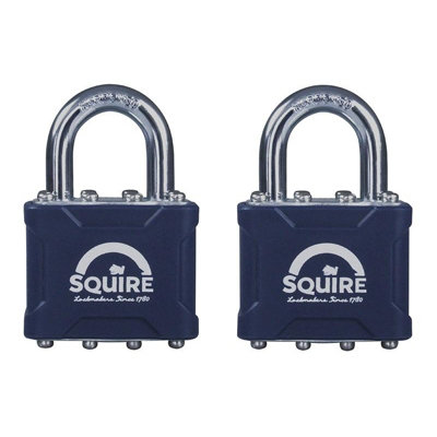 B&Q -  Stronglock Laminated Padlock Multi Colour (38mm Open Shackle Keyed Card Of 2)