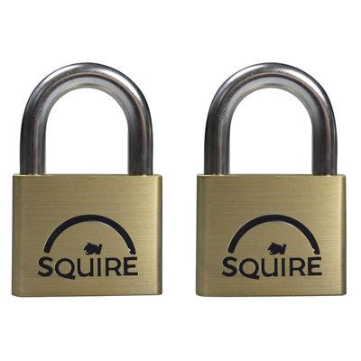 Squire Lion Br Padlock Multi Colour (40mm Twin Pack) from B&Q