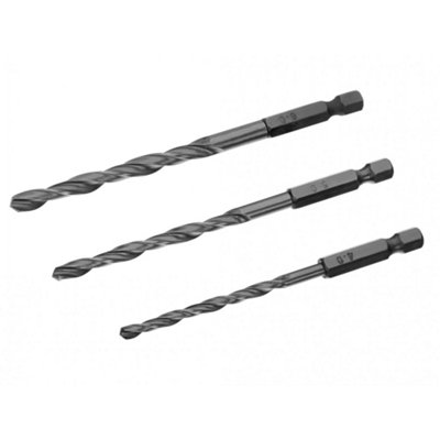 Irwin Hss Drill Bit Hex Shank Bits Multi Colour (Set3 Piece) from B&Q