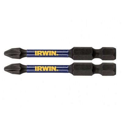 B&Q Irwin Impact Pro Performance Screwdriver Bits, Phillips Multi Colour (Ph2 57Mm (Pack 2))