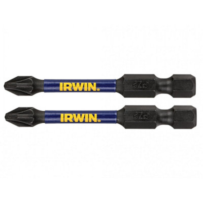 B&Q Irwin Impact Pro Performance Screwdriver Bits, Pozidriv Multi Colour (Pz3 57Mm (Pack 2))