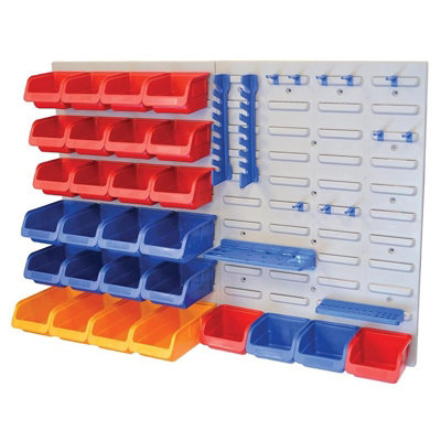 Faithfull Storage Bin Set With Wall Panels 43 Piece Multi Colour (One Size) from B&Q