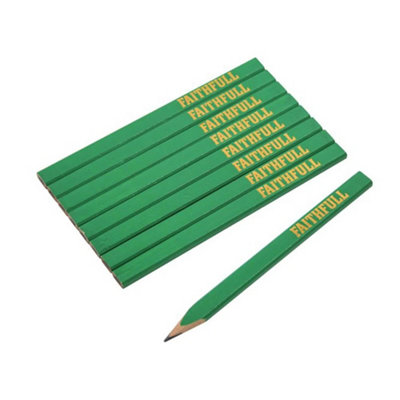 Faithfull Fsc Carpenter's PencilsGreen / Hard (Pack 10) Multi Colour (One Size) from B&Q