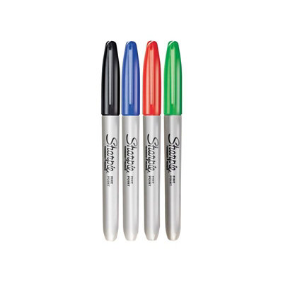 Sharpie Fine Tip Permanent Marker Multi Colour (Mixed Pack Of 4) from B&Q