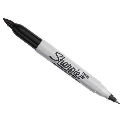 B&Q -  Twin Tip Permanent Marker Black Multi Colour (One Size)