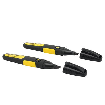 Stanley Hand Tools Chisel Tip Marker Black (Pack 2) Black (One Size) from B&Q