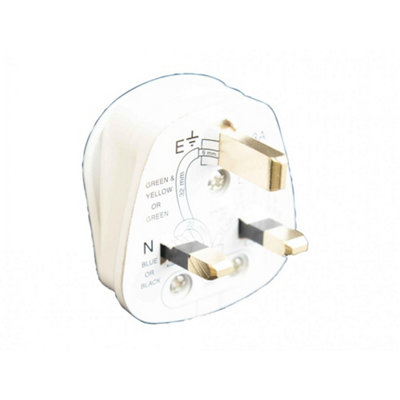 Dencon 3 Pin Fused Plug 13A White Multi Colour (One Size) from B&Q