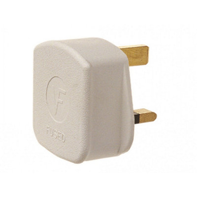 Dencon 3 Pin Rubber Plug 13A Multi Colour (White) from B&Q