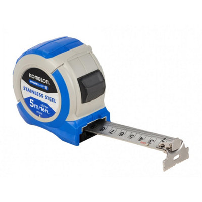 Komelon Stainless Steel Powerblade Pocket Tape Multi Colour (5M/16Ft)
