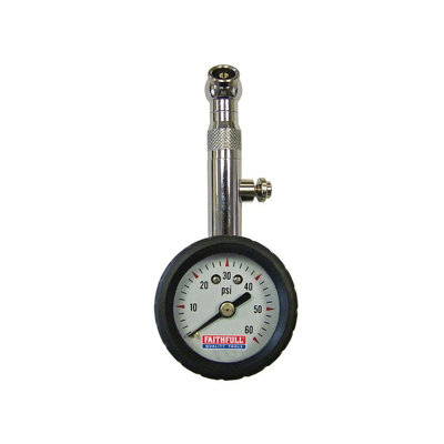Faithfull Tyre Pressure Dial Gauge 60 Psi Multi Colour (One Size) from B&Q
