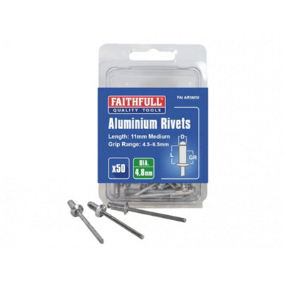 Faithfull Aluminium Rivets Multi Colour (5mm Medium (Pack 50)) from B&Q