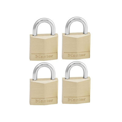 B&Q Master Lock Solid Br Padlocks Double Lever Multi Colour (30Mm 4-Pin - Keyed Alike X 4)