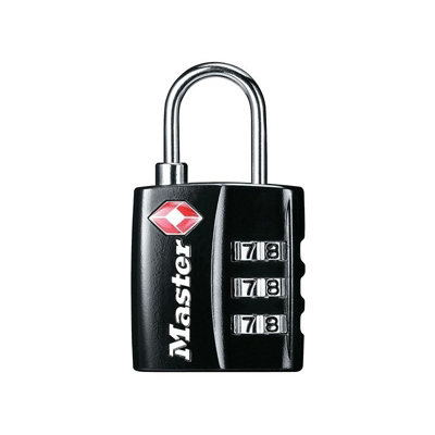 B&Q Master Lock Tsa 3-Digit Combination Finish 30Mm Padlock Finish ( Finish) Black