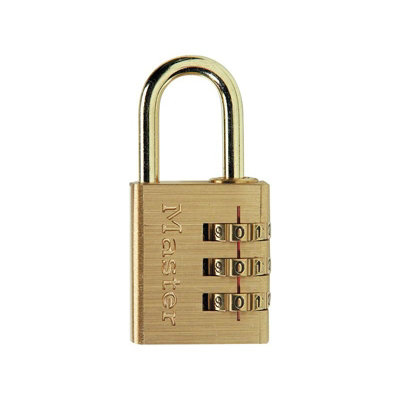 B&Q Master Lock Br Finish Combination Padlock Multi Colour (30Mm)