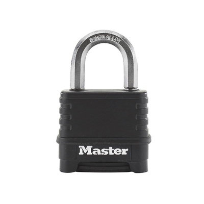 B&Q -  Excell 4-Digit Black Finish Combination 50mm Padlock Multi Colour (One Size)