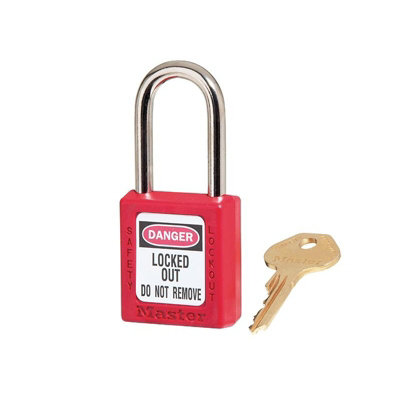 Master Lock Non-Conductive Lockout Padlock Multi Colour (Lockout Padlock Hardened Steel Shackle Red 38mm) from B&Q