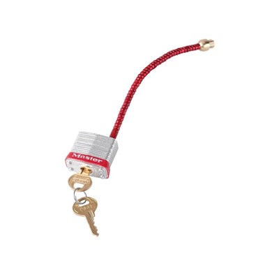 B&Q -  Lockout Padlock With Flexible Braided Steel Cable Shackle Multi Colour (One Size)