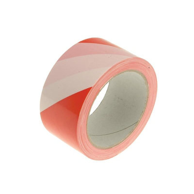 B&Q -  Professional Self-Adhesive Hazard Tape Red And White Stripes (Red/white)