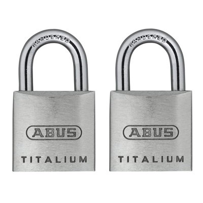 Abus Mechanical 64Ti Series Titalium Padlock Multi Colour (20mm Carded Twin Pack) from B&Q