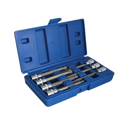 Bluespot Tools 3/8In Drive Extra Long Spline Socket Bit Set7 Piece Multi Colour (One Size) from B&Q