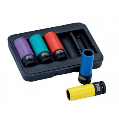 Bahco Bwss12P5 1/2In Drive Impact Wheel Socket Set5 Piece Multi Colour (One Size) from B&Q