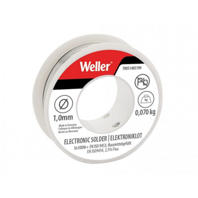 Weller Electronic Lead-Free Solder Sn100Ni100+1mm 70G Multi Colour (70G Spool) from B&Q