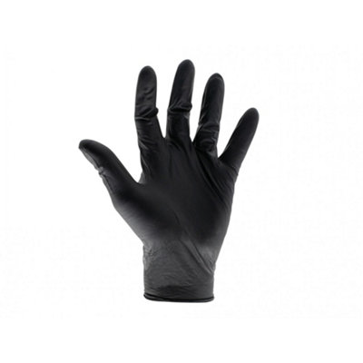 Scan Heavy-Duty Nitrile Disposable GlovesBlack from B&Q