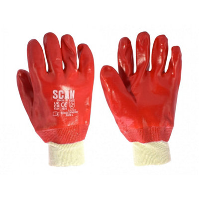 Scan Pvc Knitwrist GlovesL (Size 9) from B&Q