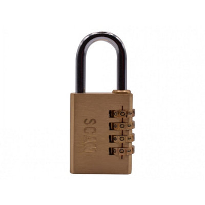 Scan Br Combination Padlock Multi Colour (38mm) from B&Q