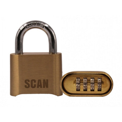 Scan Br Combination Padlock Multi Colour (50mm) from B&Q
