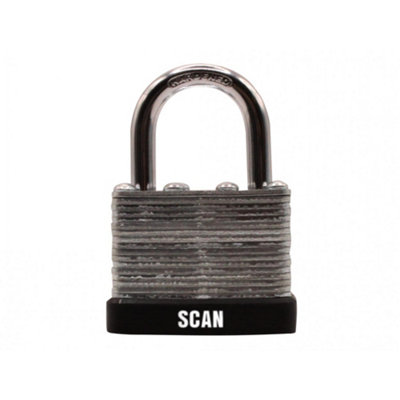 Scan Laminated Steel Padlock Multi Colour (40mm) from B&Q