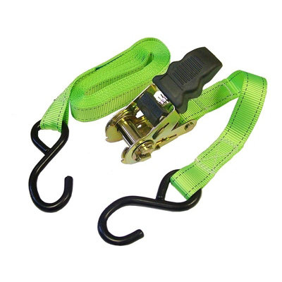 Faithfull Ratchet Tie-Downs S-Hook 5M X 25mm Breaking Strain 600Kg/dan 2 Piece Multi Colour (One Size) from B&Q