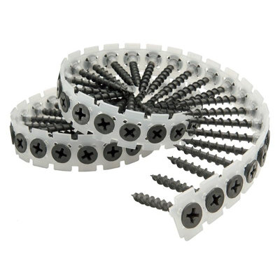 B&Q Senco Duraspin Collated Screws, Drywall To Wood Multi Colour (3.9 X 45Mm) Black