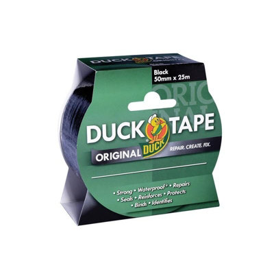 B&Q Black Shurtape Duck Tape Original (50Mm X ) 25M