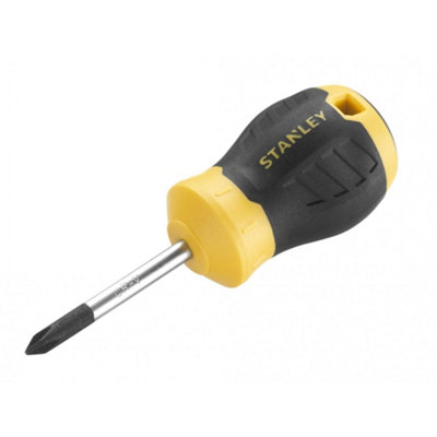 Stanley Hand Tools Cushion Grip Stubby ScrewdriverPhillips Tip Multi Colour (Ph1 X 45mm) from B&Q