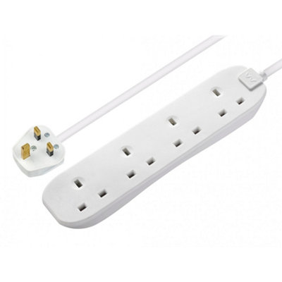 B&Q -  Extension Lead 240V 4-Gang 13A White 5M White (One Size)