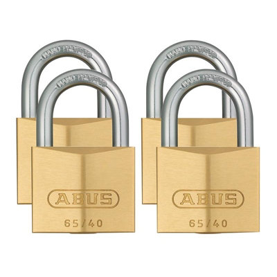 B&Q Abus Mechanical 65 Series Br Padlock Multi Colour (40Mm Quad Pack)