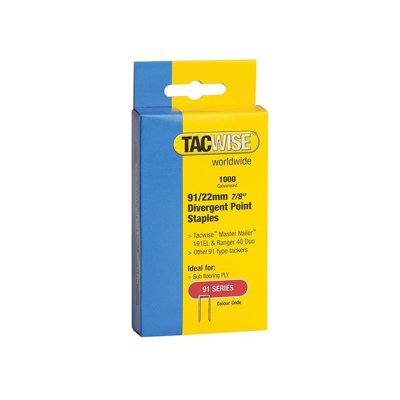 B&Q -  91 Series Divergent Point Staples Multi Colour (22mm)