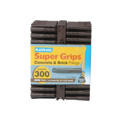 B&Q -  Solid Wall Super Grips Multi Colour (Pack Of 300 Brown)